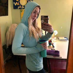 Zella Light Blue Atheletic Lightweight Hooded Top